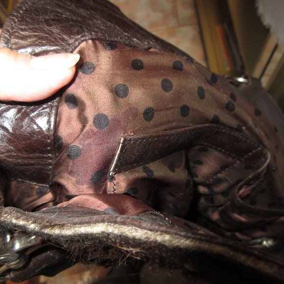 Oversized Brown COWHIDE Leather Shoulder Strap Hand Bag Purse Tote Hobo Travel - Picture 10 of 15